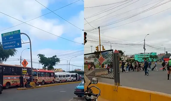 Cierre avenida faucett: pasajeros caminan con sus maletas para llegar al Aeropuerto Jorge Chávez