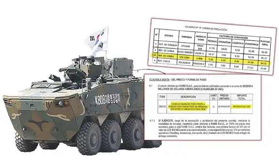 Ejército pagó al cash US$60 mllns por blindados que descalificó en 2023