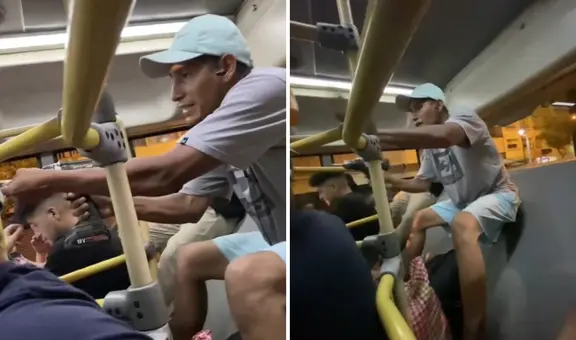 Hombre destornilla barandas que impedían acceso posterior de bus del Metropolitano y genera molestias: "No me gusta ir apretado"