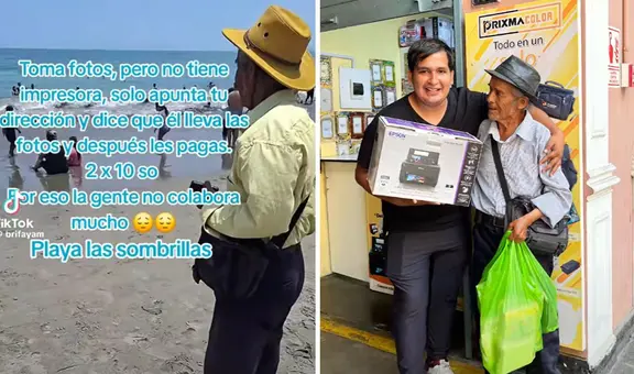 Adulto mayor conmueve al tener poca venta de fotos en playa de Lima: usuarios decidieron ayudarlo