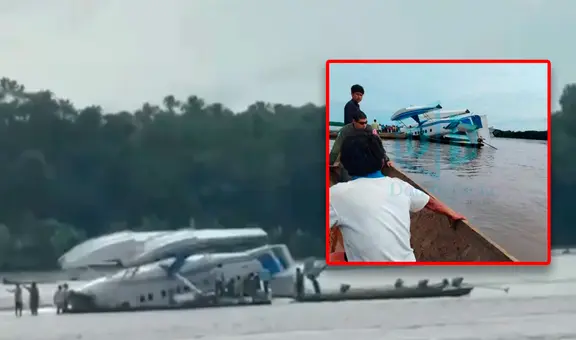 Avioneta de la Fuerza Aérea sufre grave accidente durante acuatizaje en Iquitos y mecánico resulta herido