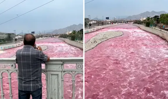Desechos que tiñeron de rojo el río Rímac habrían salido de un colector de Sedapal, pero rechazan responsabilidad y culpan a textilera