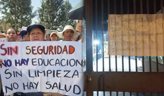 Padres encadenan colegio de Ate y suspenden clases como protesta: "Queremos seguridad para nuestros niños"