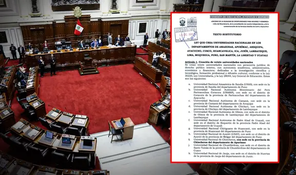 Pleno aprueba crear 20 nuevas universidades de un solo zarpazo y ya serían 36 las promovidas por este Congreso