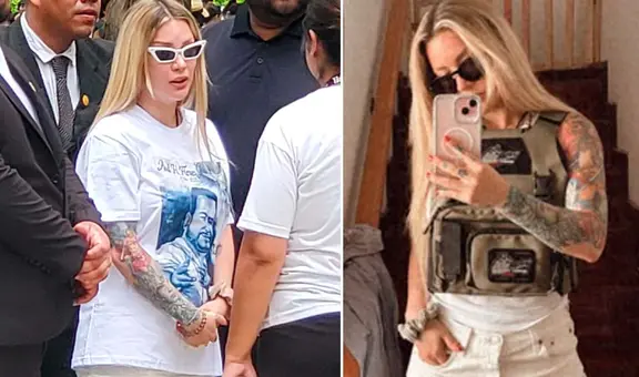 Leslie Shaw sorprende al usar chaleco antibalas en plena marcha y manda fuerte mensaje: "La nueva moda de mi país"