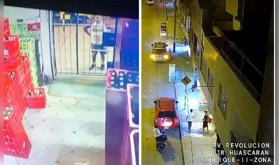 Cámaras captan asesinato de dueño de discoteca Fogata cuando cerraba su licorería en Collique