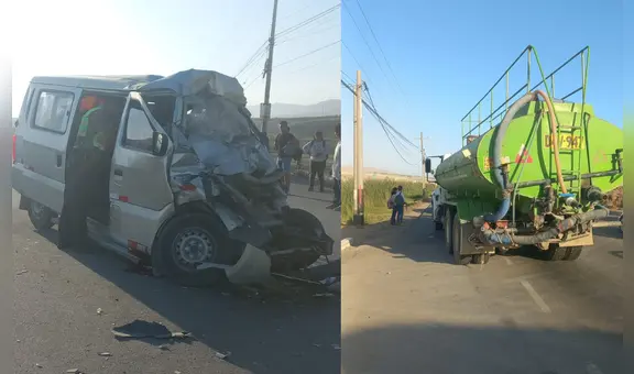 Trágico accidente en Arequipa: docente muere y varios escolares heridos por choque entre minivan y cisterna