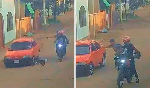 Cámara de seguridad capta el preciso instante en que sicarios asesinan a dos personas dentro de un auto en Ica