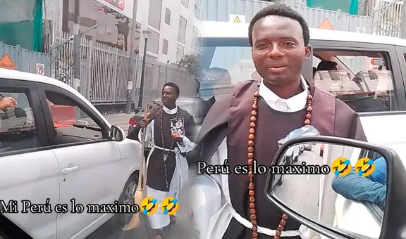 Hombre disfrazado de San Martin de Porres sorprende a conductores y usuarios bromean: “Con razón no estaba en la iglesia”