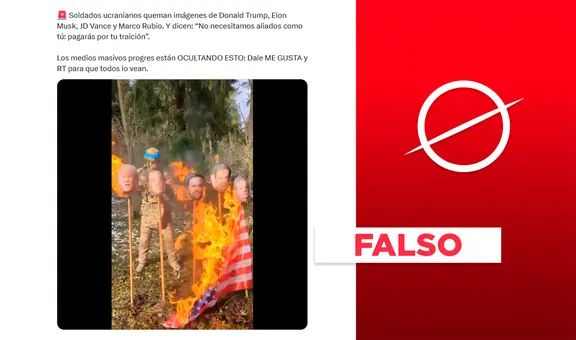 Video no muestra soldados ucranianos quemando imágenes de Donald Trump, Elon Musk y otros funcionarios