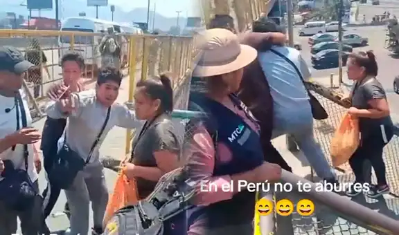 Cobradores en Puente Nuevo compiten por subir a una pasajera a su combi y las redes bromean: “Solo ahí se pelean por mi”