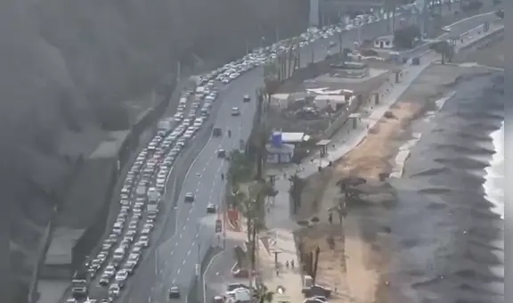 Reportan intenso tráfico vehicular en la Costa Verde por cierre de bajada Armendáriz  y obras de puente Miraflores-Barranco