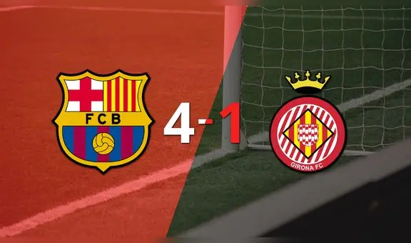 Resumen: Girona cayó ante Barcelona con dos goles de Robert Lewandowski
