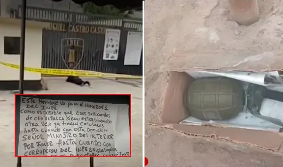 Dejan granada en penal Castro Castro con peculiar nota: "Boten a esos directores corruptos"