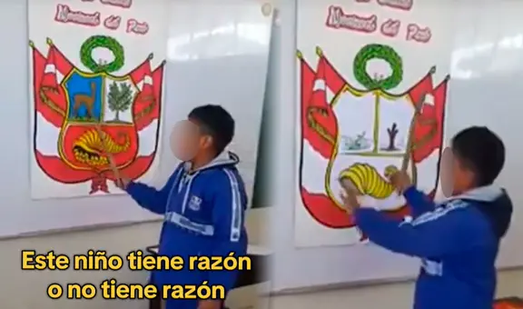 Escolar expone sobre elementos del escudo peruano y sorprende: “La cornucopia se está quedando sin riquezas por presidentes corruptos”