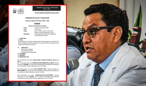 Comisión de Salud cita al ministro César Vásquez por suero defectuoso este 1 de abril