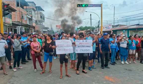 Iquitos: padres de familia tomaron colegio ante presencia de roedores e inundación por aguas servidas