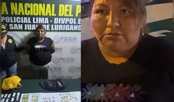 Capturan a la 'Tía Veneno' en SJL con 31 ketes de PBC: mujer vendía droga en tapers de comida