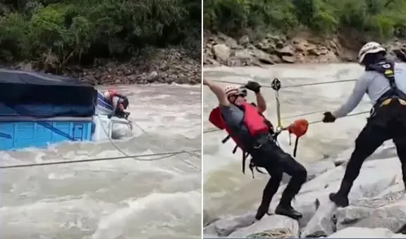 Caída de camión al río Chalhuanca deja dos desaparecidos en Apurímac: solo el copiloto fue rescatado