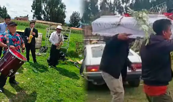 Hombre en Huancayo vela a su perrito fallecido 2 días y lo despide con banda de música