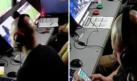 Árbitro del VAR es sorprendido usando celular en una página de apuestas y desata polémica en redes