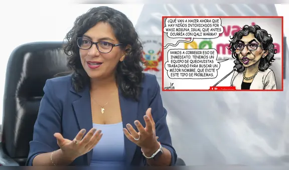 Intoxicación masiva de escolares: Carlincatura de hoy critica la 'solución' de la ministra Urteaga a la crisis de Wasi Mikuna