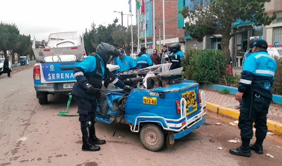Dos heridos deja choque entre combi y moto torito en Juliaca
