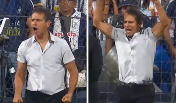 Fabián Bustos se descontroló tras empatar de forma agónica ante Alianza Lima: el eufórico festejo del DT de Universitario