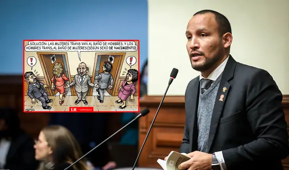 Los baños del Congreso: la Carlincatura de hoy muestra a Alejandro Muñante ignorando los derechos de las personas trans