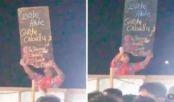 Emprendedor sorprende a asistentes de concierto de cumbia en Piura al subir a una pared para ofrecer comida: “Ceviche de caballa”