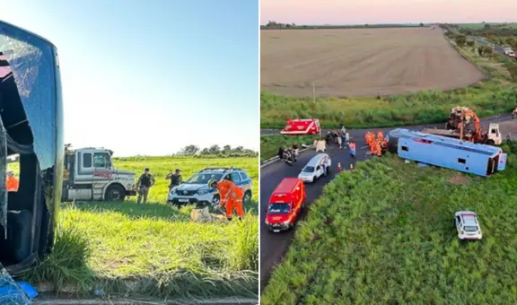 Accidente en Brasil: bus se volcó en Minas Gerais y dejó al menos 11 muertos, incluidos dos niños
