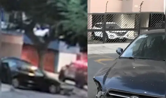 Patrullero PNP choca contra camioneta en Surquillo que quedó destrozada: víctima confirma que agente se dio a la fuga