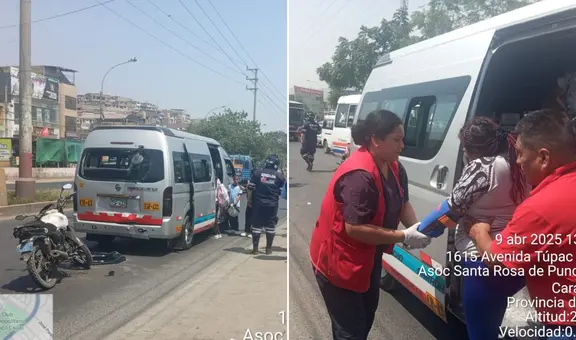 Accidente en Carabayllo: conductora herida luego de que su moto embistiera una combi