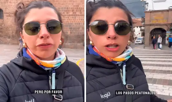 Chilena visita Cusco y cuestiona que no se respete el paso de cebra: “Acá en Perú son líneas decorativas”