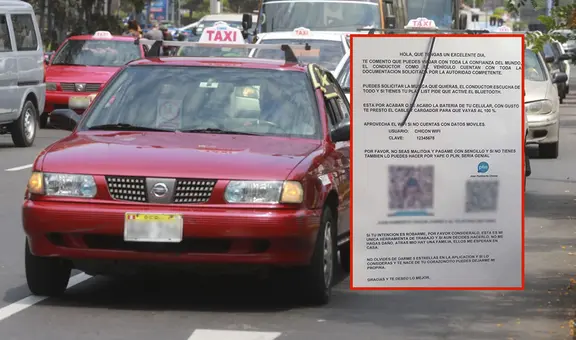 Taxista peruano sorprende al colocar emotivo cartel en su unidad: “No me hagas daño, me esperan en casa”