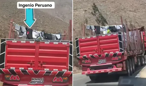 Chofer peruano improvisa cordel en su tráiler y sorprende con su ingenio: "Trabajador que resuelve"