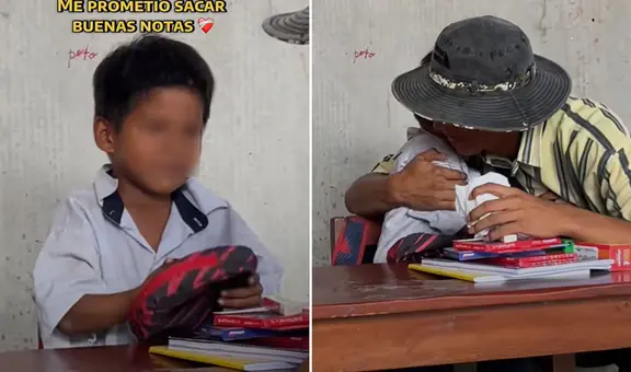 Niño peruano se emociona al recibir de regalo útiles escolares en Junín: “Volvió feliz a casita”