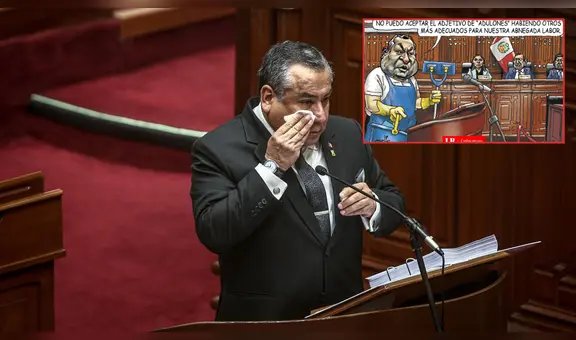 Adrianzén y su interpelación en el Congreso: Carlincatura retrata al primer ministro quejándose del adjetivo 'adulón' planteado en el Pleno