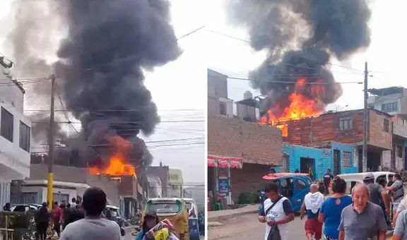 Voraz incendio en Comas consume vivienda de material noble: bomberos atienden la emergencia