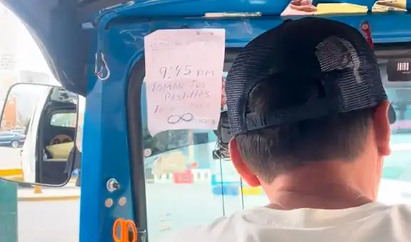 Mototaxista peruano conmovió en redes con tierno mensaje que su pareja escribió en un papel: “Toma tus pastillas, te amo”