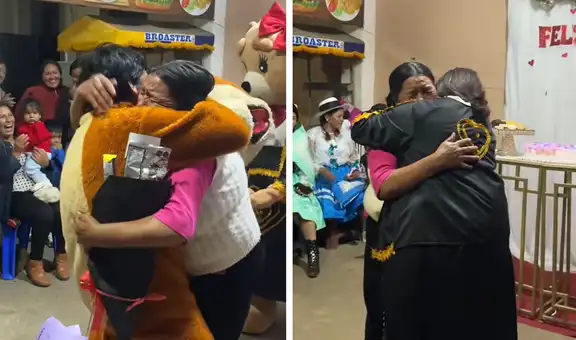 Madre peruana rompe en llanto al ver a sus hijos que viajaron en secreto para celebrar su cumpleaños: "El mejor regalo"