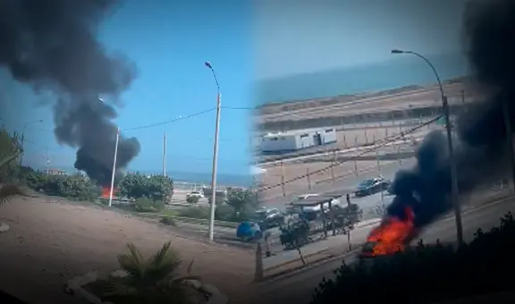 Vehículo se incendia en plena vía pública en la Costa Verde, San Miguel: bomberos atienden la emergencia