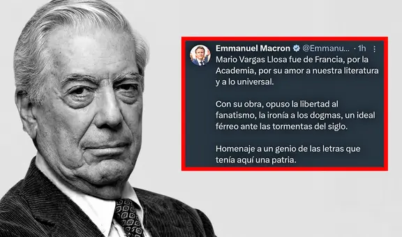 "Un genio de las letras": Emmanuel Macron, presidente de Francia, rinde homenaje a Vargas Llosa tras su fallecimiento