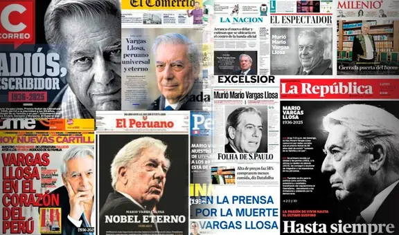 Así fueron las portadas de los principales diarios del mundo al reportar la muerte de Mario Vargas Llosa: "Cierra la puerta del boom"