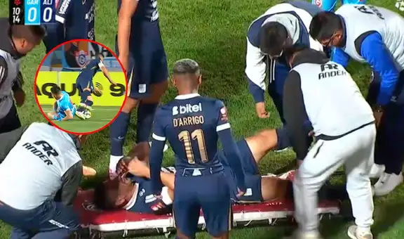 Guillermo Enrique sufrió lesión a los 5 minutos y se retiró en camilla llorando tras dura entrada en el Alianza Lima vs Deportivo Garcilaso