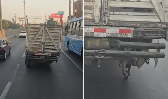 Conductor peruano queda en shock al captar auto con insólita llanta trasera: “Tiene prótesis”