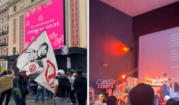 Hinchas de Universitario copan el Palacio de la Prensa en España para ver la película ‘Esta es la U’: “Madrid se tiñó de crema”