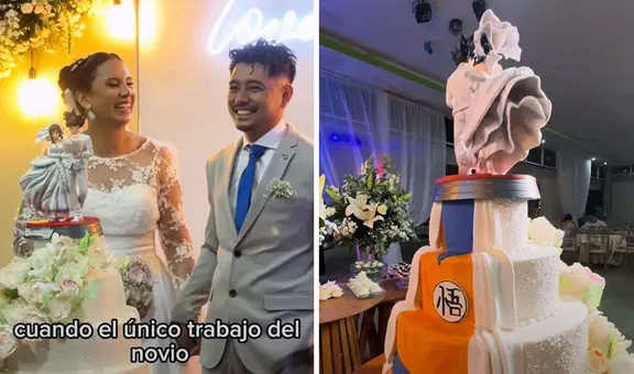 Novio eligió la torta para la boda y sorprende al pedir con temática de Goku: “Son gustos”