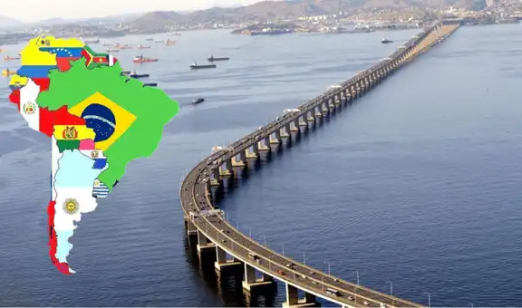 Este es el puente más largo de Sudamérica: mide más de 13 km y une dos ciudades del continente