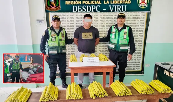 La Libertad: PNP incauta más de 100 dinamitas y material explosivo dentro de un vehículo que iban hacer utilizados para actos extorsivos